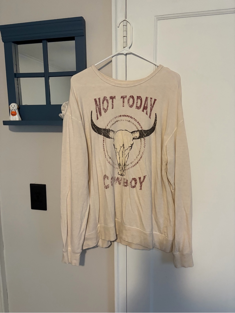 Not Today Cowboy Graphic Sweatshirt - Cream